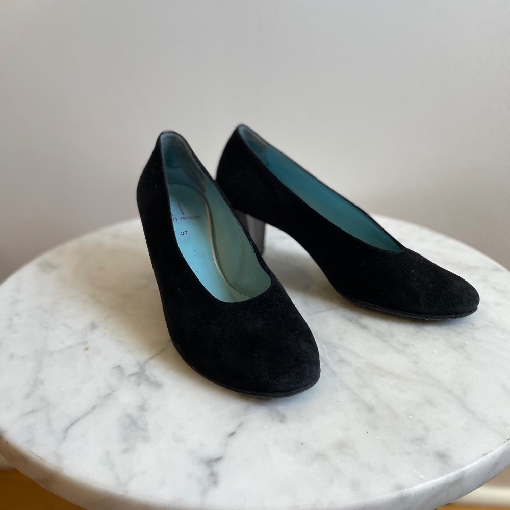Thierry Rabotin black suede heels